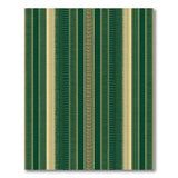Green Gold Tribal Stripe Area Rug