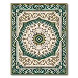 Teal Persian Floral Medallion Traditional Persian Area Rug