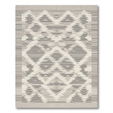 Beige Gray Diamond Southwestern Woven Rug