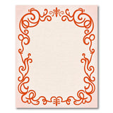 Ornate Red Fleur-de-Lis Scroll Rug