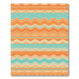 Orange Teal Chevron Zigzag Area Rug