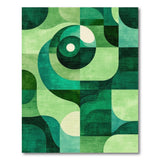 ODIKA Washable Abstract Geometric Green Area Rug, Low Pile Non-Slip Modern Carpet