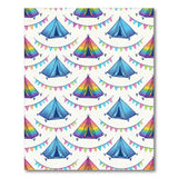Rainbow Camping Tents Kids Area Rug