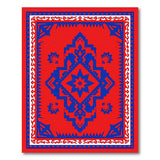 Bold Red Blue Southwestern Geometric Rug