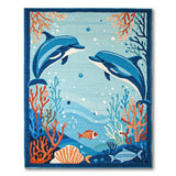 Playful Dolphins Underwater Area Rug