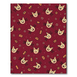 Playful Cartoon Cats Snacks Red Area Rug