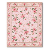 Vintage Blush Pink Rose Vine Area Rug