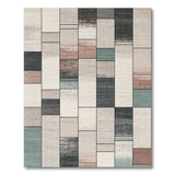 Modern Geometric Grid Neutral Area Rug