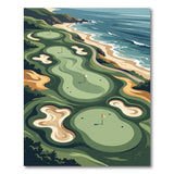 Oceanfront Coastal Golf Links Area Rug