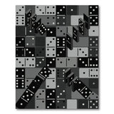 Tumbling Dominoes Black White Area Rug