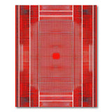 Geometric Modern Red Bold Red Geometric Grid Area Rug