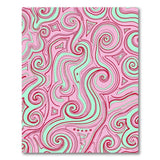 Vibrant Pink Green Swirl Abstract Area Rug