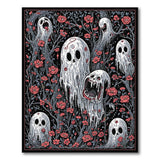 Eerie Ghost Garden Floral Rug