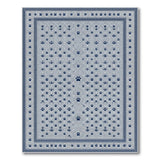 Blue Paw Print Geometric Area Rug