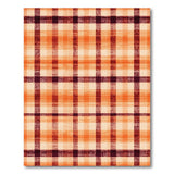 Orange Plaid Washable Area Rug