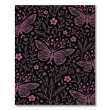 Floral Vintage Vintage Pink Butterfly Floral Area Rug