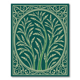 Ornate Teal Foliage Oval Area Rug