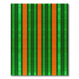 Shimmering Green Orange Vertical Stripe Rug