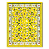 Vibrant Yellow Floral Vintage Area Rug