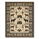 Southwestern Bear Elk Wildlife Area Rug