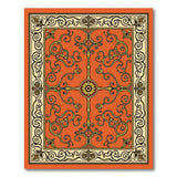 Vibrant Orange Ornate Persian Medallion Rug