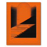 Bold Orange Black Halftone Geometric Area Rug