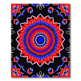 Bold Red Blue Mandala Area Rug