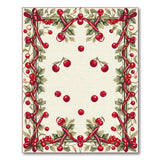 Red Cherry Garland Border Area Rug