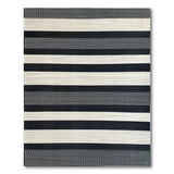 Black and White Black White Striped Textured Area Rug