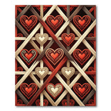 Ornate Red Heart Trellis Area Rug
