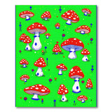 Kids Cartoon Whimsical Red Mushroom Meadow Area Rug