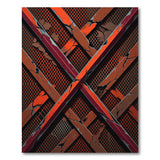 Distressed Rusty Red Mesh Area Rug