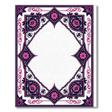 Ornate Pink Floral Persian Border Rug