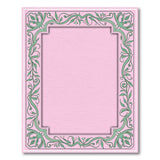 Pink Green Ornate Floral Vine Border Rug