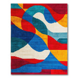 Vibrant Multi-color and Patterns Vibrant Geometric Abstract Area Rug
