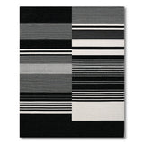 Bold Black White Striped Geometric Black and White Area Rug