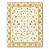 Ivory Persian Floral Area Rug with Red Gold Motifs