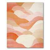 Wavy Orange Abstract Orange Area Rug