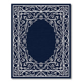 Navy Blue Traditional Persian Border Rug