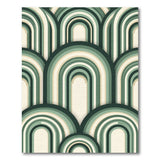 Layered Green Arch Geometric Area Rug