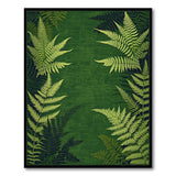 Green Lush Fern Canopy Green Area Rug