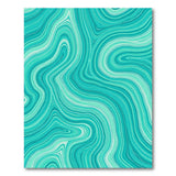 Teal Wave Abstract Blue and Teal Area Rug