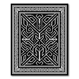 Black and White Intricate Black White Heritage Tribal Area Rug