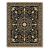 Elegant Black Gold Floral Persian Area Rug