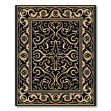Black Gold Ornate Persian Border Area Rug