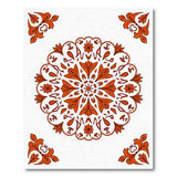 Intricate Orange Floral Mandala Rug