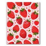 Whimsical Strawberry Fruit Pattern Area Rug