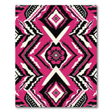 Bold Pink Geometric Diamond Area Rug