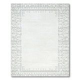 Grey Geometric Border Geometric Modern Area Rug