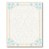 Blue Floral Border Maze Geometric Area Rug